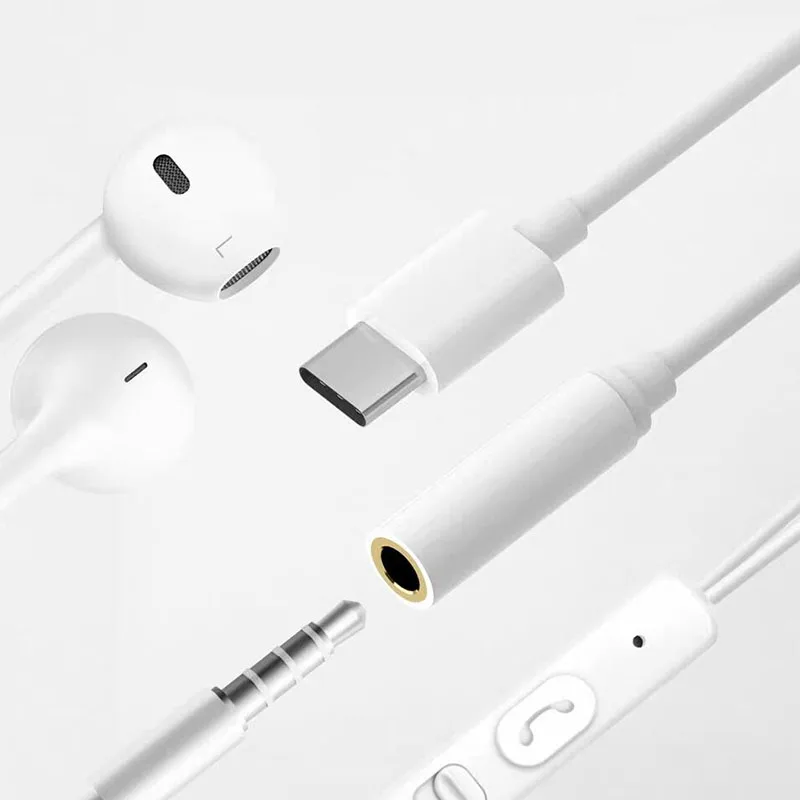 Кабель переходник с разъемом Type c диаметром 3 5 мм для наушников и аудиоадаптеров