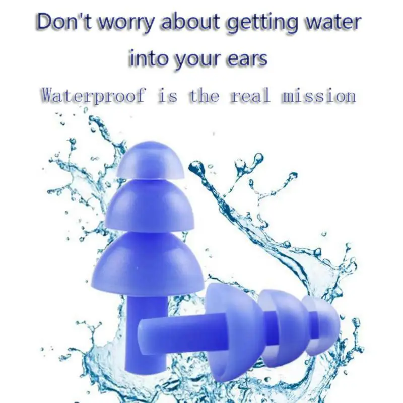 

Swimming Earplugs Waterproof Silicone Ear Plugs Swimming Swim Earplugs For Swimming Showering Adult Size l