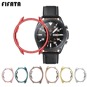 FIFATA Diamond ПК Защитный противоударный чехол для Samsung Galaxy Watch 3 45 мм SM-R840  41 мм SM-R850 крышка бампера защитная оболочка для Watch3