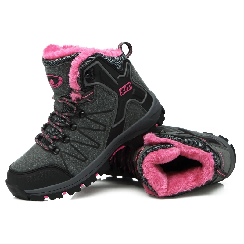 Men's Winter Snow Men Boots Waterproof Leather Sneakers Super Warm Women Outdoor Male Hiking Work Casual Shoes 35-46 | Обувь