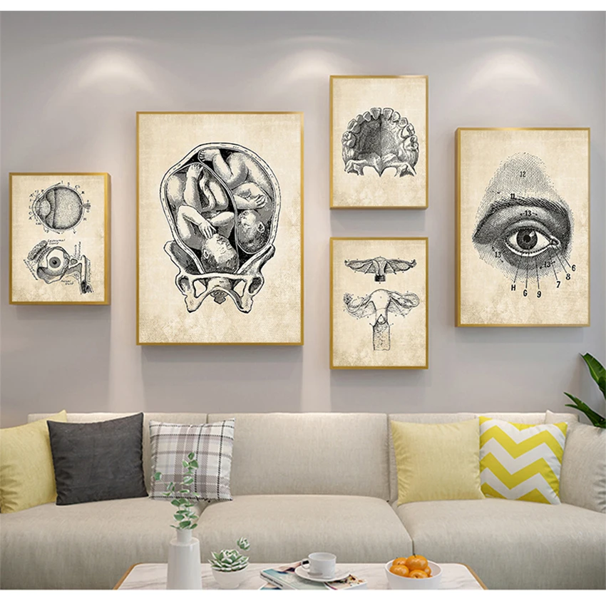 

Wall Pictures For Hospital Doctor Office Decor Wall Art Canvas Painting Anatomy Skeleton Nordic Posters And Prints Vintage