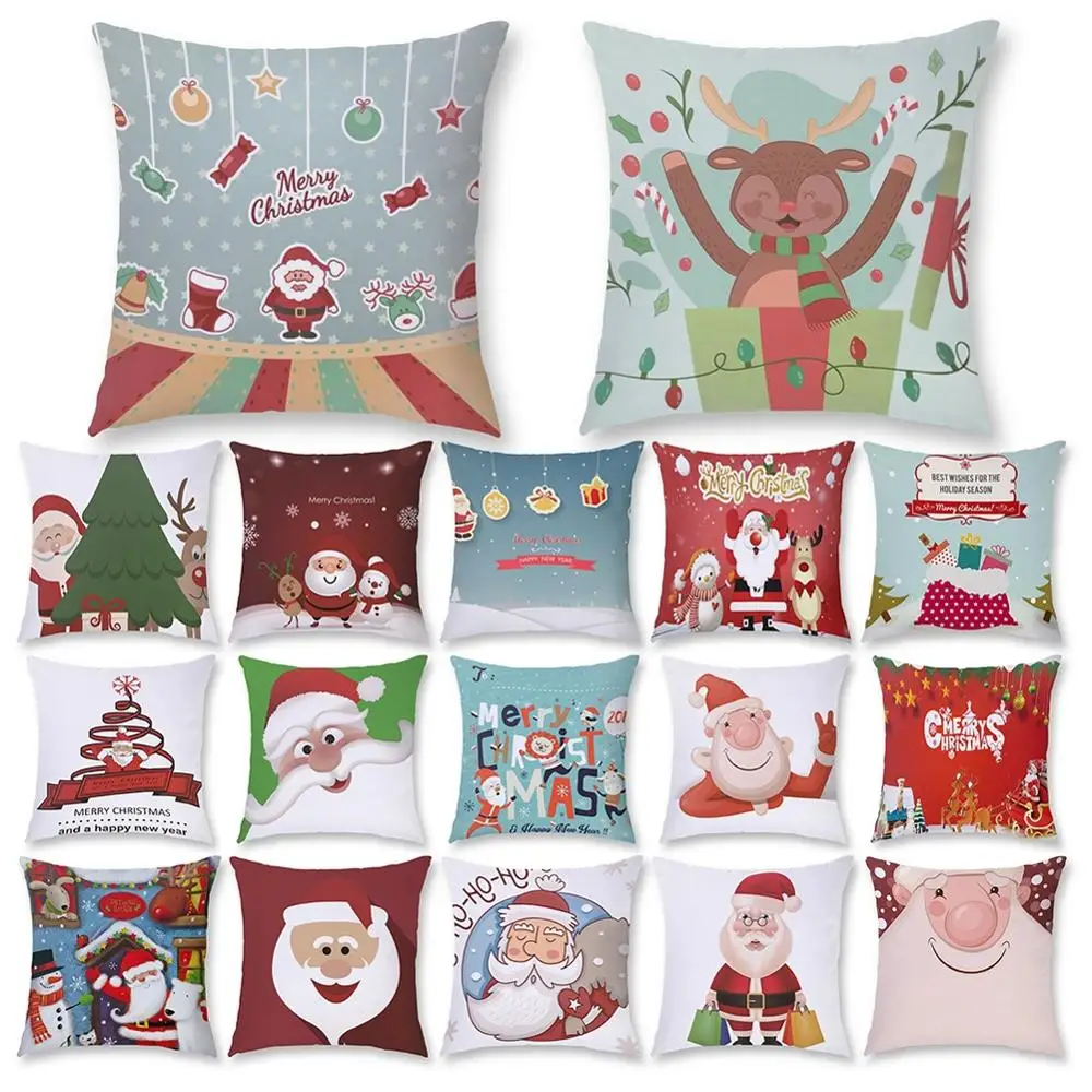 

Lovely Cartoon Christmas Old Man Plush Square Sofa Cushion Cover Pillow Case 45*45 Cm Stylish Comfortable Home Decorative