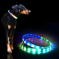 led usb dog collar pet dog collar night dog collars glowing luminous rechargeable led night safety flashing glow