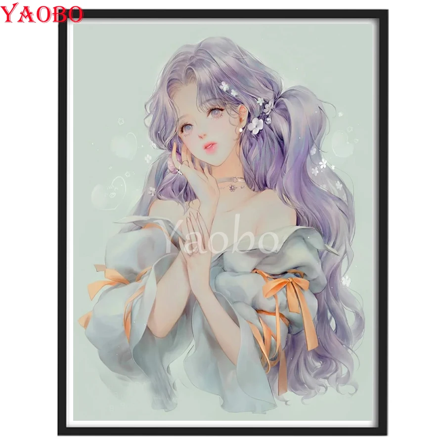 

Японское Аниме pretty Алмазная мозаика для девочек 5D DIY алмазная живопись, полная квадратная круглая 3D вышивка Стразы фотографии настенные дек...