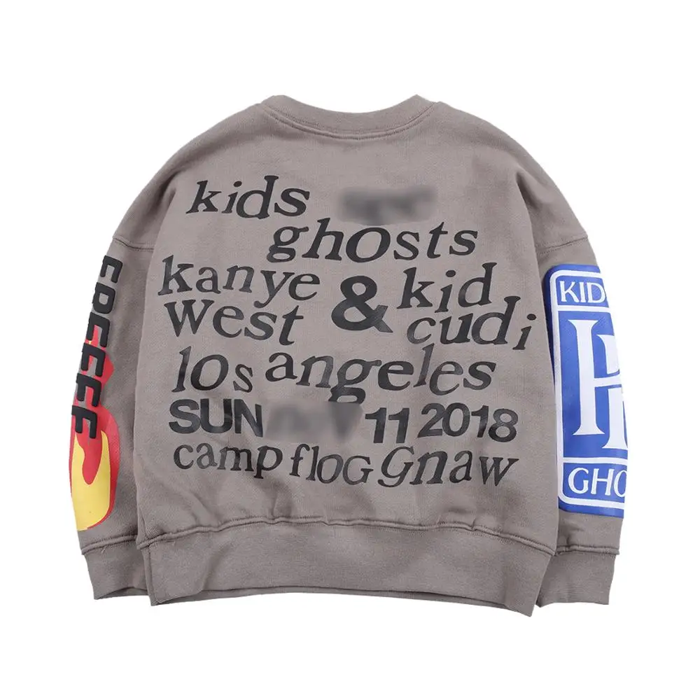 

Boys Sweatshirts for Kids Kanye West Lucky Me I See Ghosts Sweatshirt Hip Hop Children's Hoodies Soft