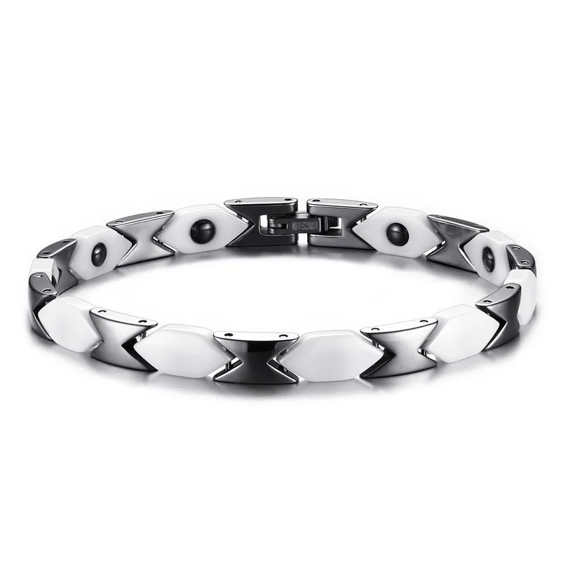 Fashion Men Ceramic Bracelets Medical Alert Bracelet Men Jewelry Healthy Magnetic Energy Bracelet Jewelry
