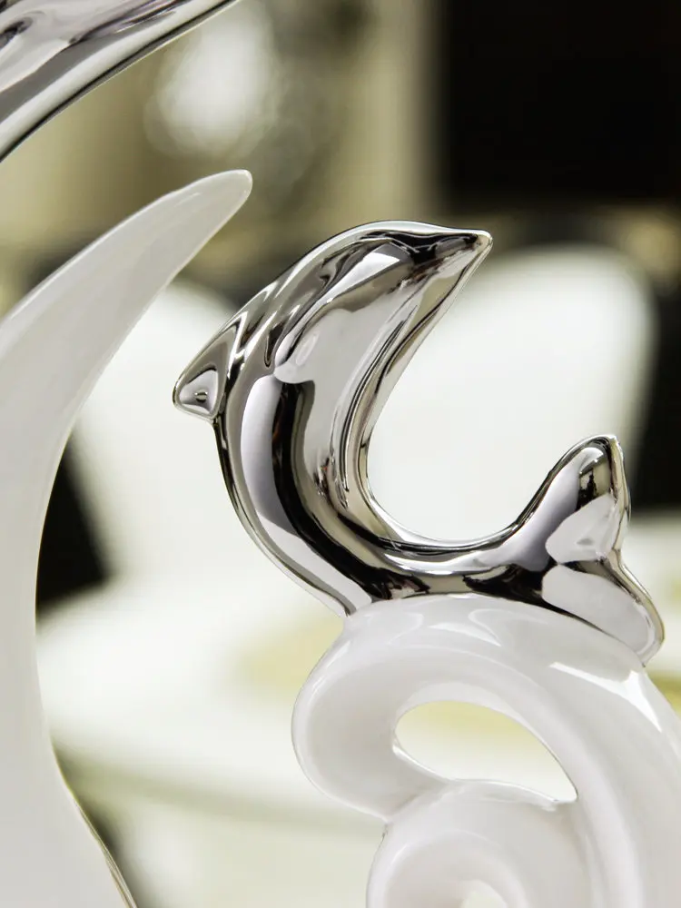 Современная керамика Дельфин украшения гостиной дома настольные статуэтки