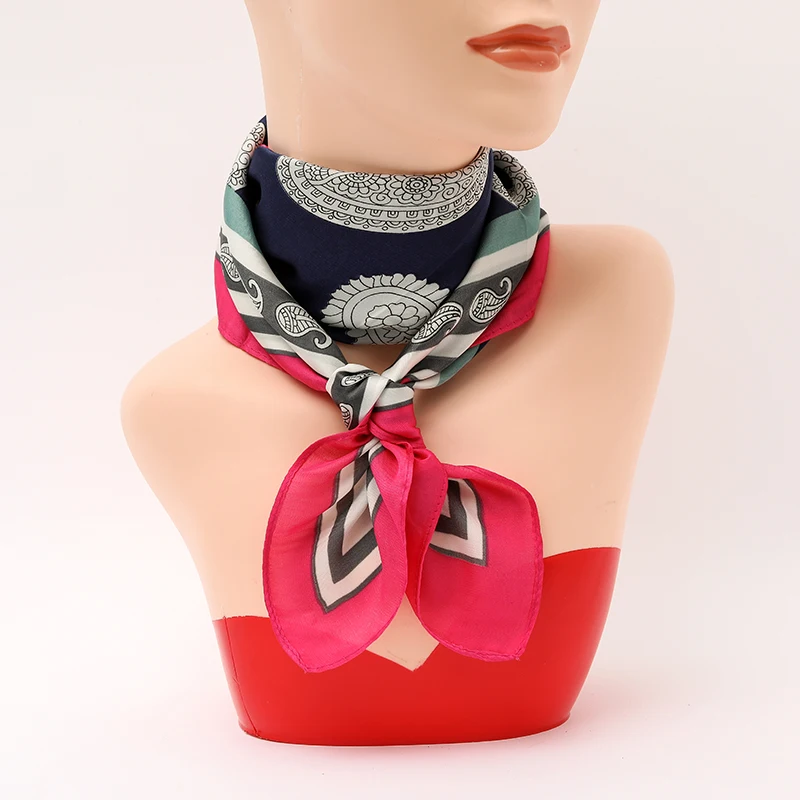 

Spring Square Scarf Girls Hair Bands Fashion Lady Headwear Print Head Wraps Female Women Hair Accessories Gift