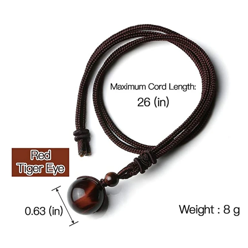

Brown Tiger Eye Beads Friendship Bracelet for Women Men Natural Stone Beads Pendant Adjustable Healing Necklaces