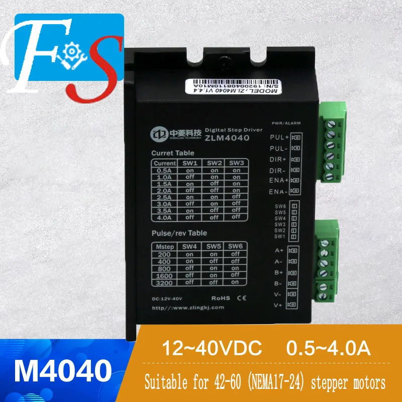

replace DM542 Stepper Motor Controller 2-phase Digital Stepper Motor Driver 12-40 VDC Max. 4.0A for 42 57 60 Series Motor