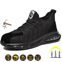 men safety shoes with metal toe indestructible ryder shoe work boots with steel toe waterproof breathable air mesh sneakers
