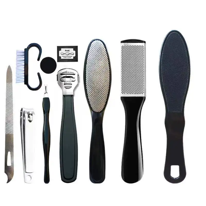 

Pedicure 10 in 1 Foot Care Device Pedicure tool set foot dead skin remover file For pedicure toe nails stainless steel care kit