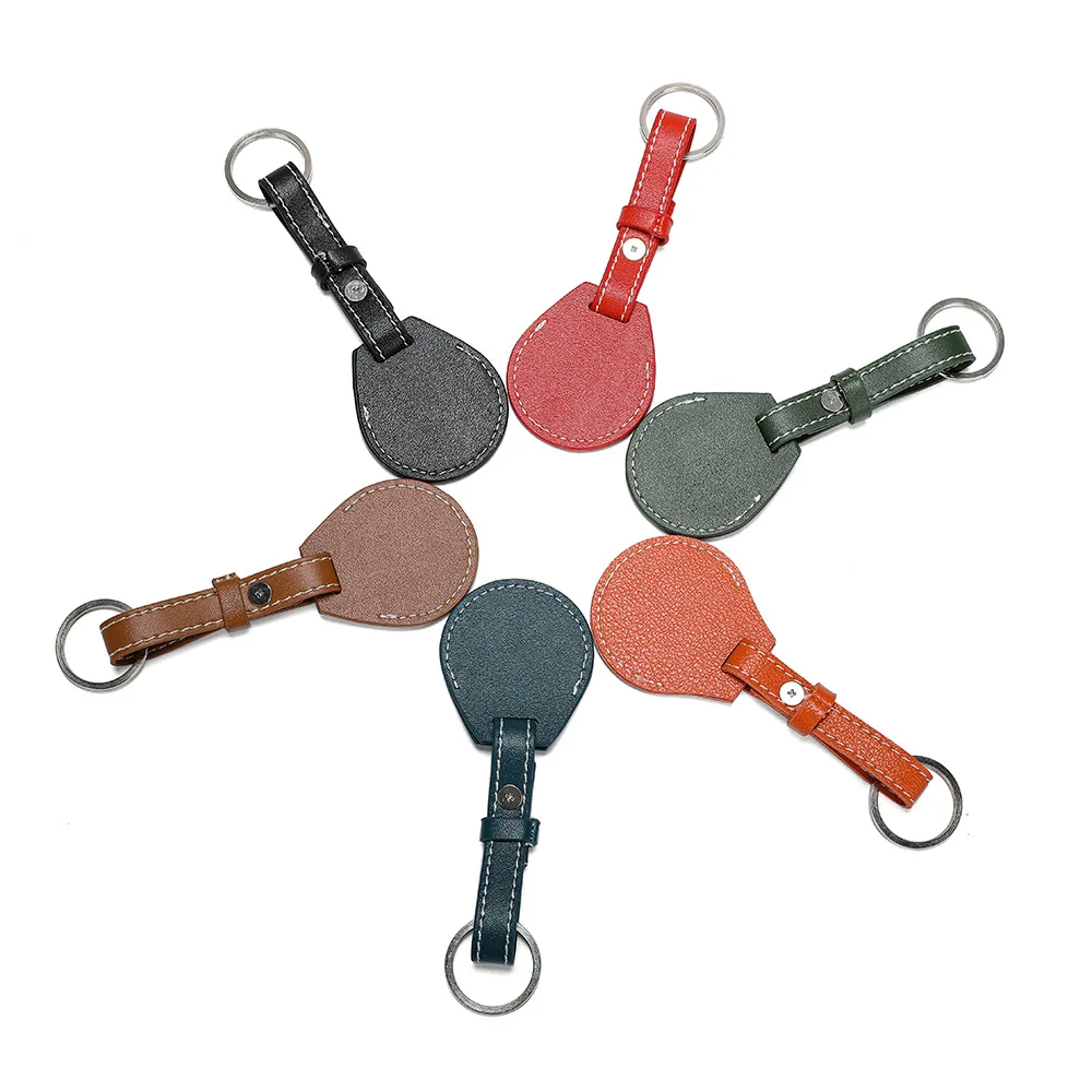 

Leather Key Ring for Apple Airtags Case Protective Cover Bumper Shell Tracker Accessories Anti-scratch Air tag Keychain case