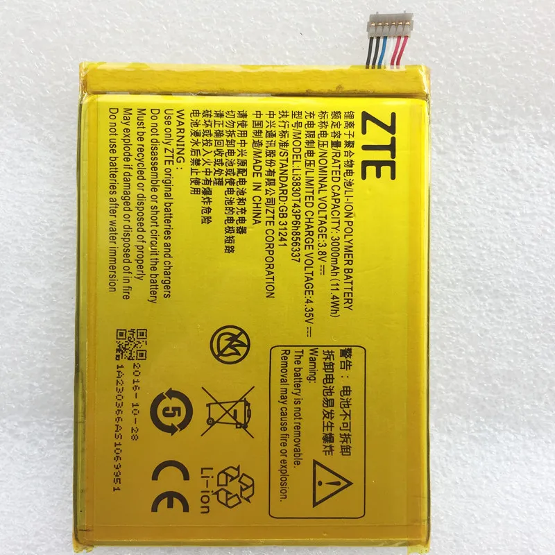 Оригинальный аккумулятор для ZTE Blade X9 A711 V580 S6 Lux Q7/ C G719C V5 Pro N939ST N939SC N939SD N940SC Nubia N1 Lite
