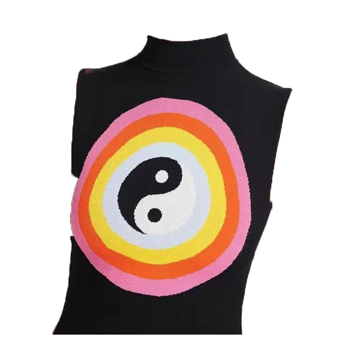 

HEYounGIRL Sleeveless Y2K Casual Knitted Crop Top Vest Women Vintage White Sweater Pullovers Summer Spring Fashion Knitewear