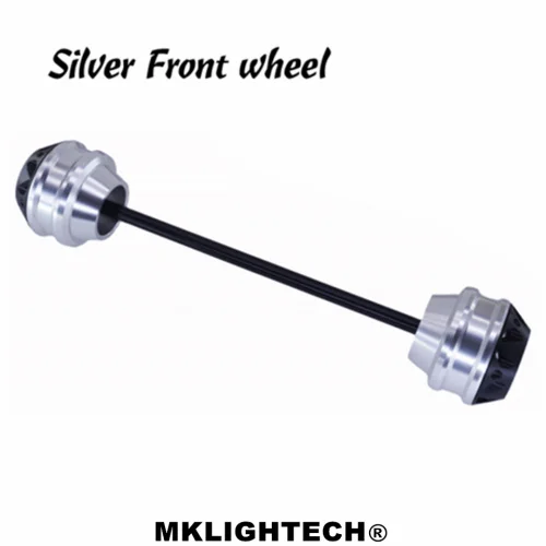 Mklighttech CNC Модифицированная Передняя и задняя вилка для мотоцикла, осевые ползунки, Защитная крышка для DUCATI Multistrada 620 2003-2006 - Цвет: Sliver front wheel