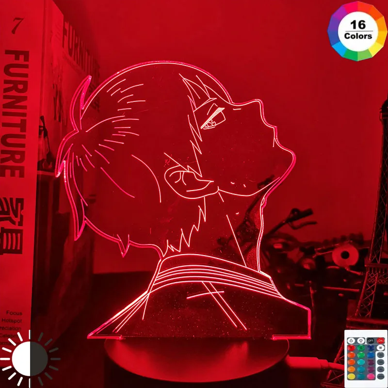 Anime Haikyuu Tobio Kageyama LED Night Light for Kids Birthday Gift Bedroom Decor Nightlight Bedside Table 3D Lamp Haikyu!! | Лампы и
