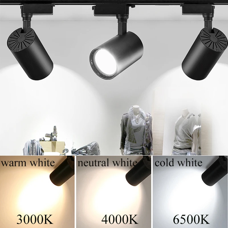 Changeable LED Track Light 12W 20W 30W COB Lamp Lights Spotlights Leds Tracking Fixture Spot for clothes Store | Освещение