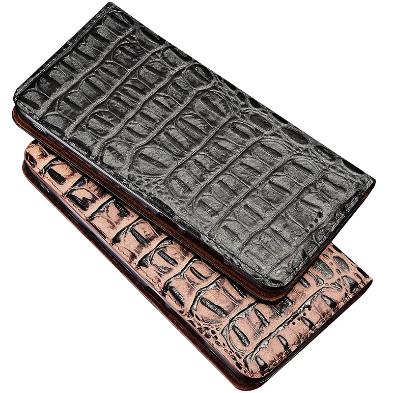 Crocodile pattern genuine leather magnetic case card slot holder for HTC U12 Plus/HTC Desire 12 Plus phone bag funda flip cover | Мобильные