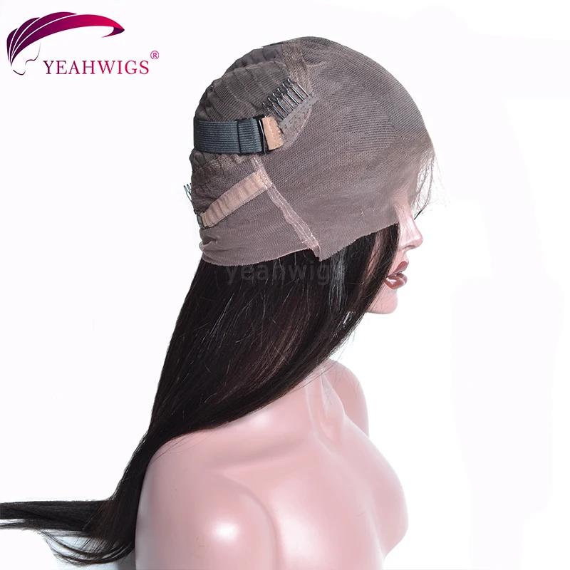 Yeahwigs Yaki прямой 360 синтетический парик Remy 150% плотность 360 светлый Yaki прямой парик