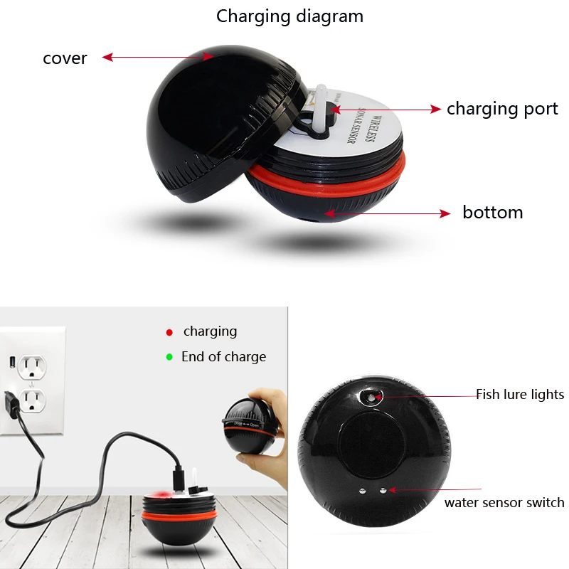 Беспроводной рыбоискатель умный сонар с Bluetooth школьный детектор Gph | Спорт и