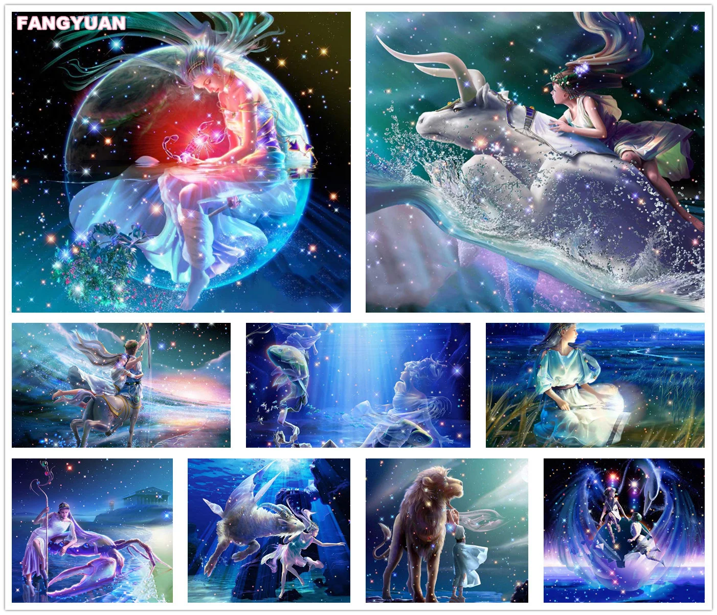 

Diamond Painting Fairy Zodiac 12 Constellation 5D Diy Diamond Embroidery Woman Girl Birthday Mosaic Art Gift Handmade Home Decor
