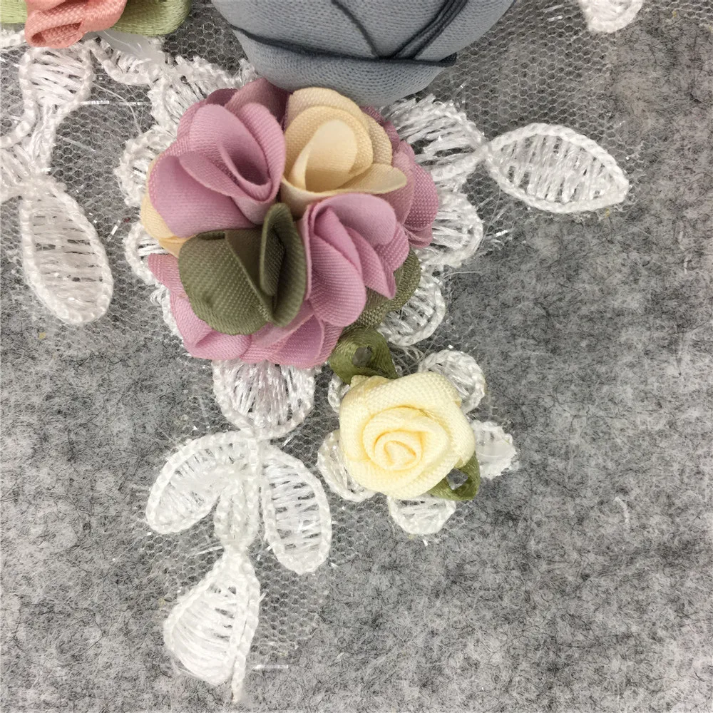 Стиль 3D цветок кружевной воротник DIY Вышивка аппликация декольте швейная ткань украшения одежды аксессуары Скрапбукинг