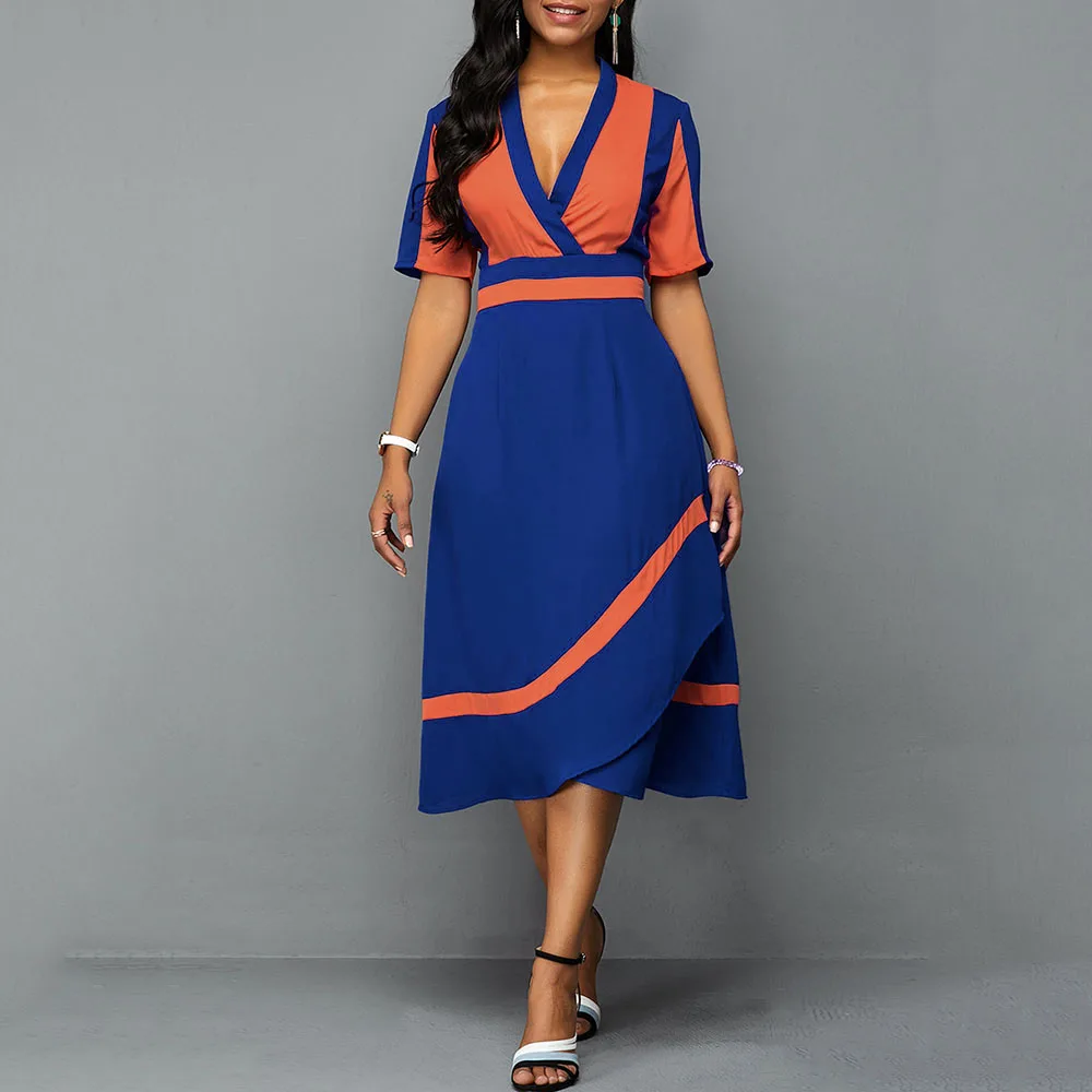 Винтажные летние офисные женские платья размера плюс элегантные вечерние