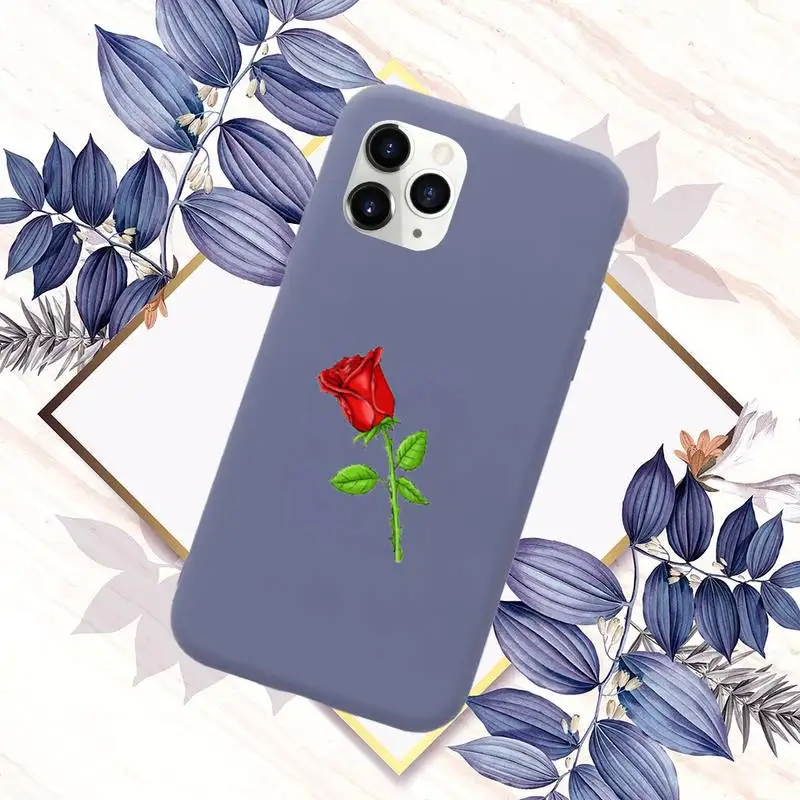

Daisy flower rose painting Phone Case Candy Color for iPhone 6 7 8 11 12 s mini pro X XS XR MAX Plus