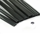 10 шт. алюминиевых светодиодных профилей в черном корпусе длиной 1 м40 дюймов3,3 футов, матовая черная крышка светильник декоративных полос, световых каналов