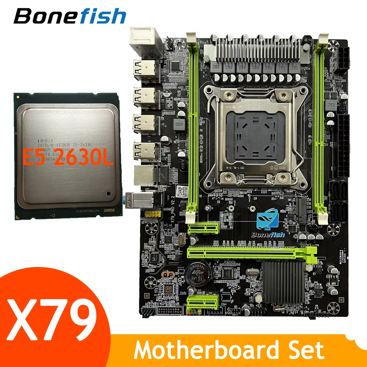 Комплект материнской платы X79 с процессором Intel Xeon E5 2630L LGA 2011 без ОЗУ поддержка DDR3