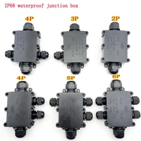 ip68 junction box outdoor waterproof 2 3p 4 5 6way 5 12mm cable connector electrical external power cord conector for led light
