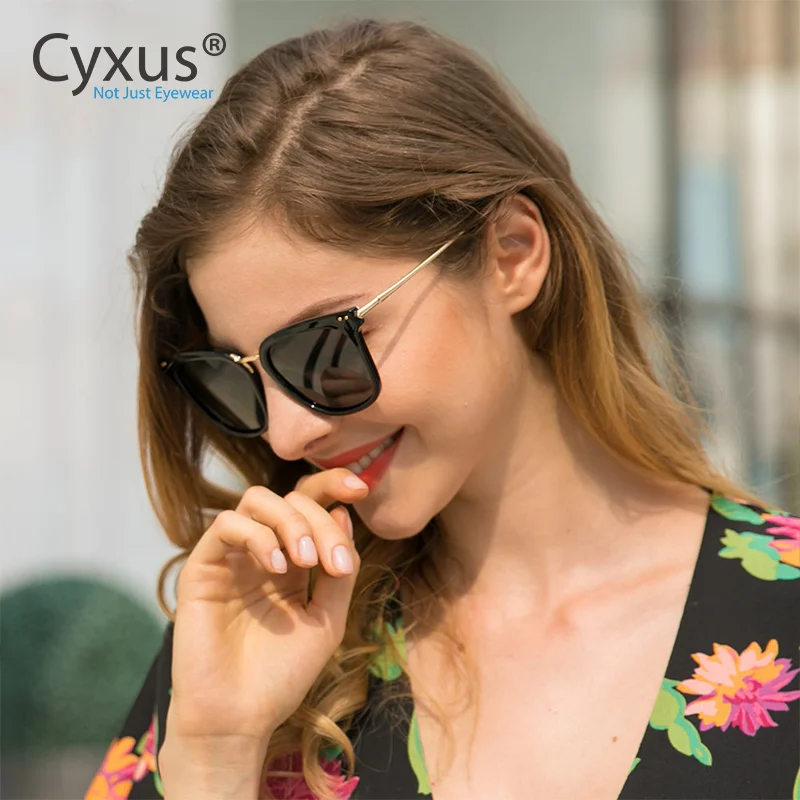Cyxus Classic UV 400 поляризованные солнцезащитные очки зеркальные негабаритные солнцезащитные очки с защитой UVA UVB для женщин-1913