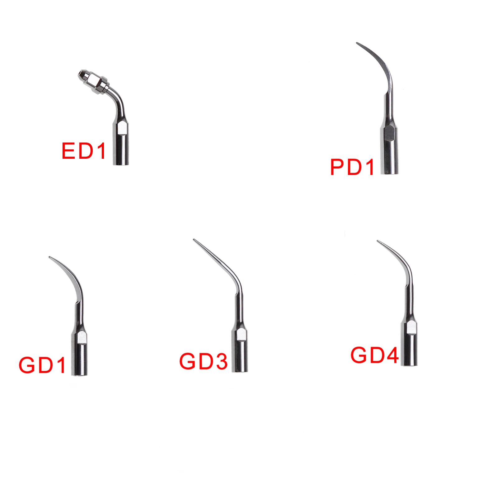 

5-Pcs Dental Ultrasonic Scaler Tips fit Satalec/DTE Handpiece 5 Type (PD1+ED1+GD1+GD3+GD4)