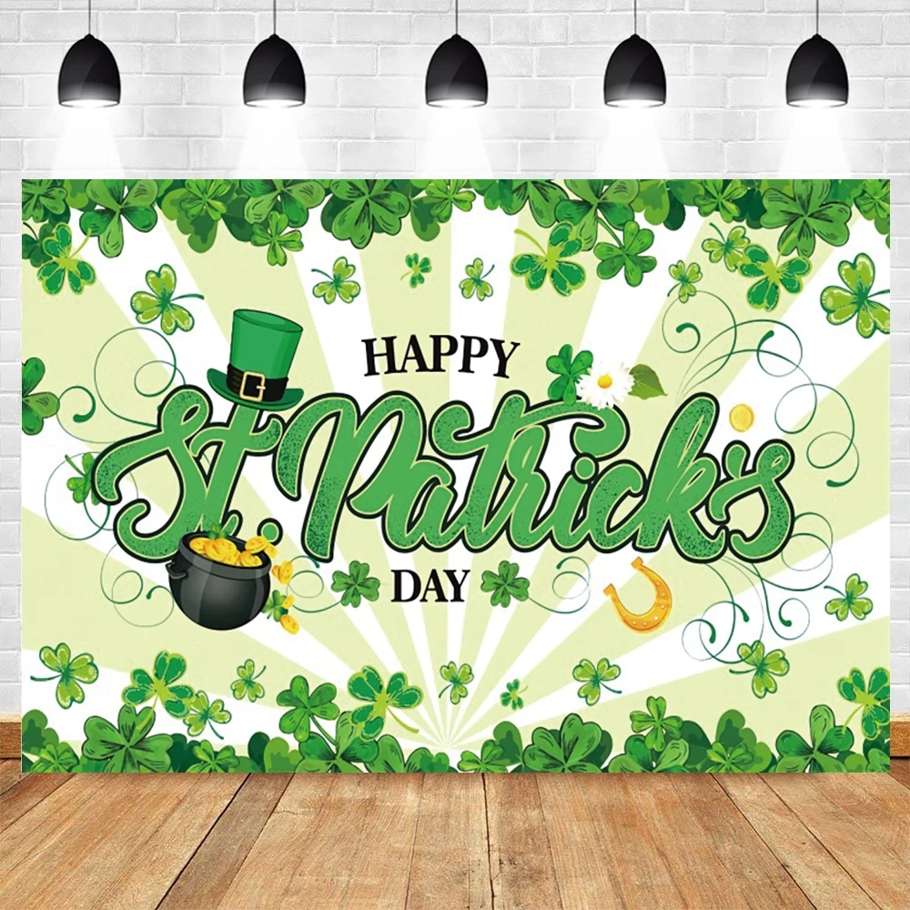 

Happy St. Patrick's Day Decoration Green Shamrock Photo Background Irish Luck Day Saint Patrick's Day Photo Booth Backdrop