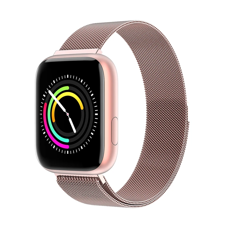 Rose gold Steel P4 полный экран сенсорные умные часы монитор сердечного ритма фитнес Смарт-Браслет Водонепроницаемый спортивный трекер Браслет умные часы - Цвет: Rose gold Steel