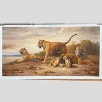 kowell 100 handpainted high quality tiger oil painting on canvas art gift home decor living room wall art frameless picture