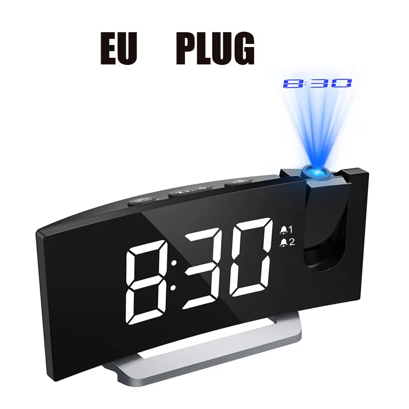 White -EU Plug Mpow HM353 FM радио проекционный будильник с Двойные сигналы функция повтора с usb зарядным портом 5 ''большой дисплей таймер сна - Цвет: White -EU Plug