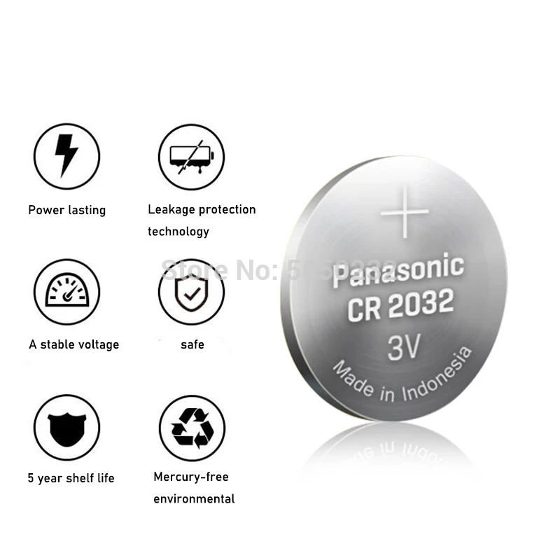 10 шт./лот PANASONIC оригинальный CR2032 кнопочный аккумулятор 3 в литиевые батареи CR 2032