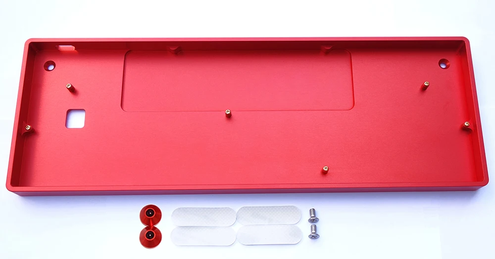 Red NPKC низкопрофильный CNC Анодированный Алюминиевый чехол с отсеком для батареи для 60% механическая клавиатура DIY подходит GH60 A60 XD60 XD64 Poker2 и т. Д - Цвет: Red