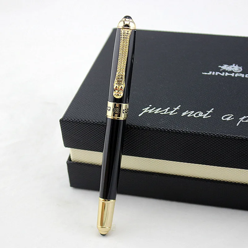 Jinhao1000 Dragon Clip 0,7 мм Ручка-роллер, средняя точка, черные чернила, серебро, золото, черный металл, подарочные шариковые ручки, офисные принадлежности