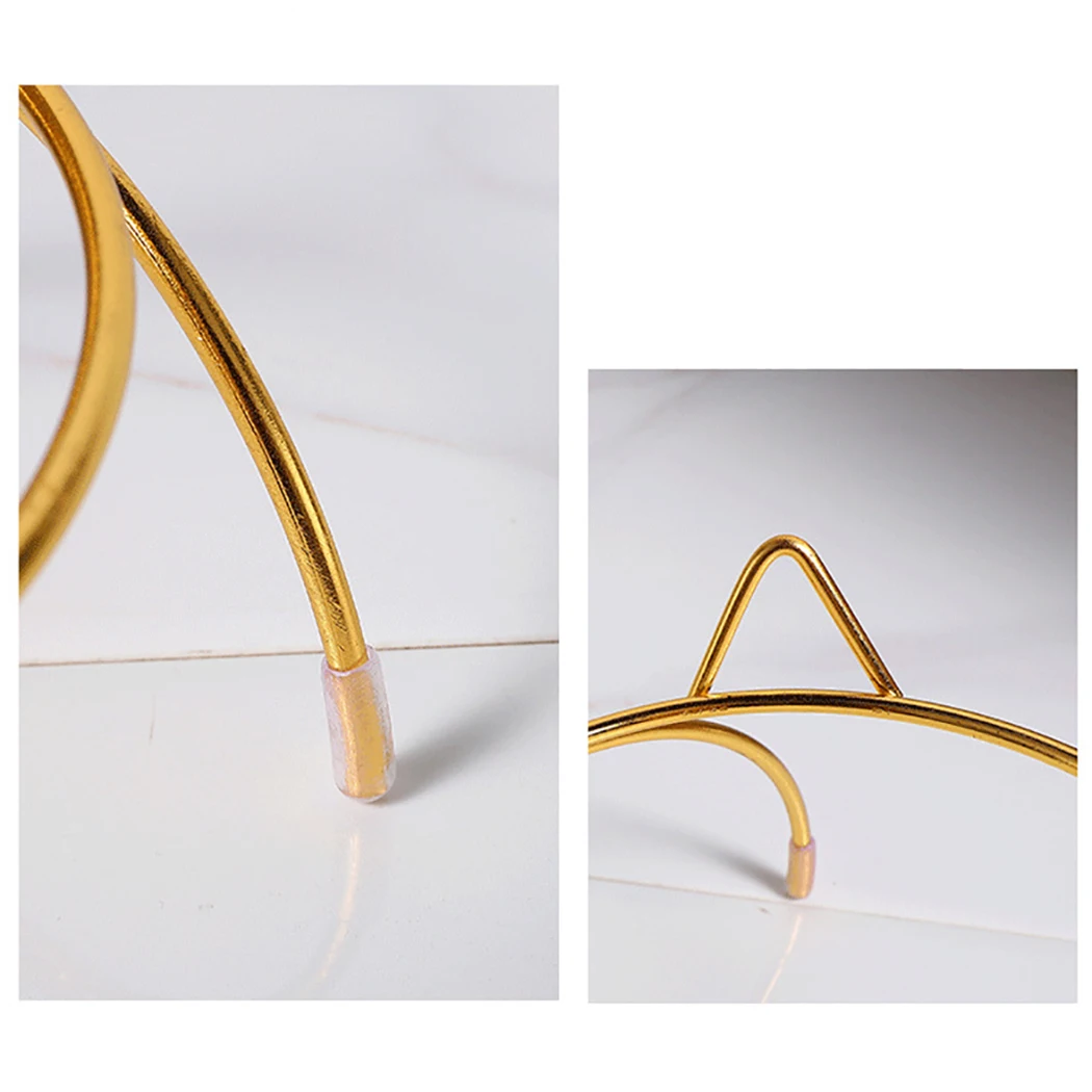 

Iron Pet Bowl Stand Cat Ears Shape Design Cat Bowl Stand Neck Protection Cat Bowl Holder for Cat Dog Accessories