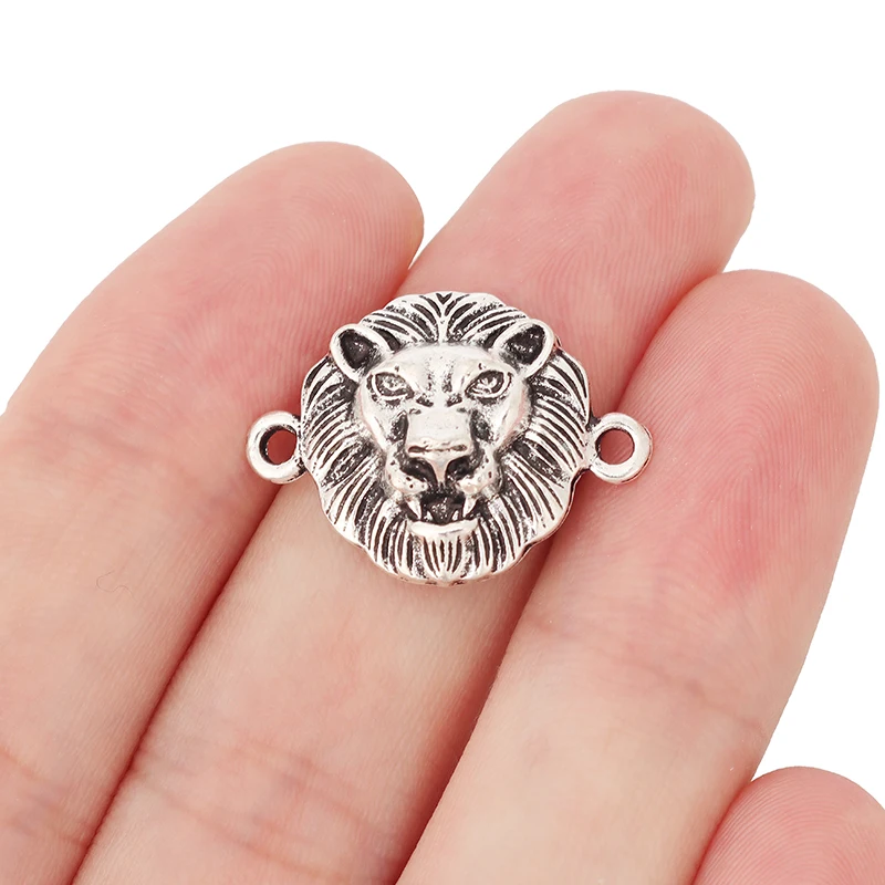 Подвеска в виде головы льва из тибетского серебра/золота 20 шт. | Украшения и