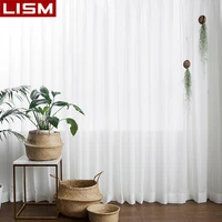 lism 30 shading solid white sheer curtains for living room decoration window curtains for kitchen modern tulle voile organza