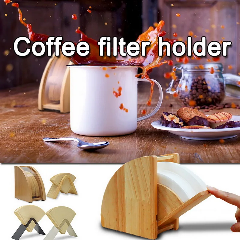 Hand Drip Coffee Filter Paper Holder Storage Rack Decorative Container Countertop Dispenser Display Stand Shelf | Дом и сад