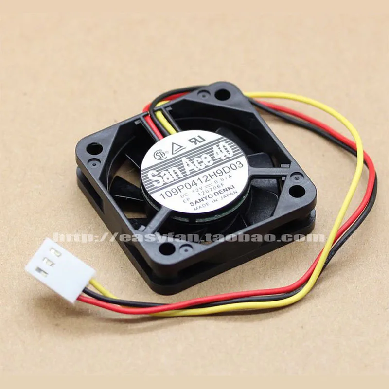 

SANYO 4cm 4010 12V 0.07A 109P0412H9D03 double ball bearing fan 40x40x10mm cooling fan cooler