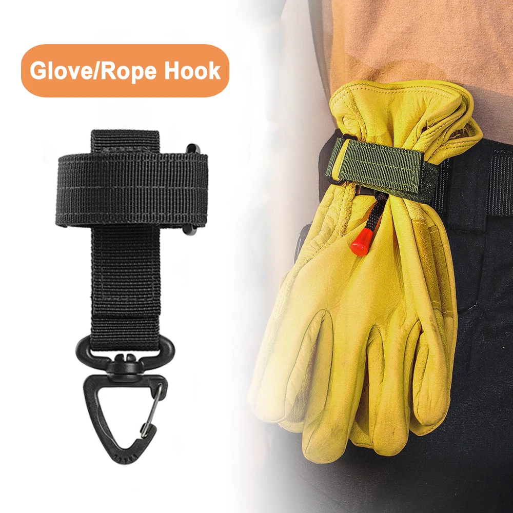 

Tactical Glove Hook Climbing Rope Storage Buckle Multi-purpose Nylon Anti-lost Hanging Buck Adjustable Gloves Safety Clip