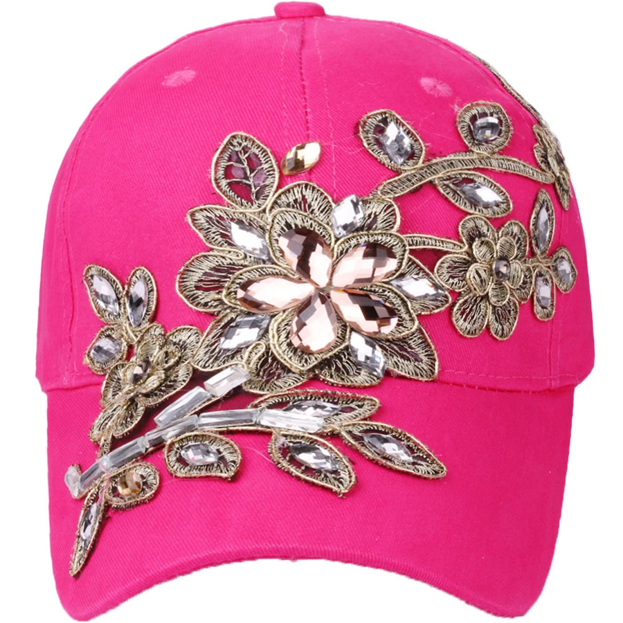 Женские солнцезащитные кепки с козырьком украшенные бриллиантами новинка