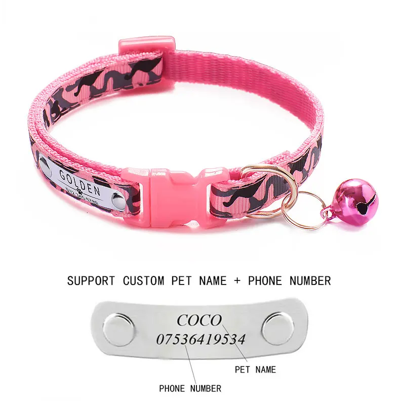 ошейник для кошек собак Нейлоновый Регулируемый ремешок с камуфляжным принтом