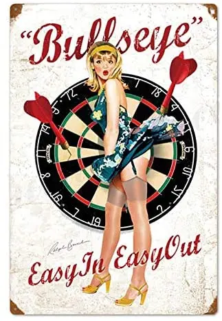 

AYLAODI 1pcs Pin Up Girl Tin Sign Plaque Metal Vintage Sexy Metal Sign Wall Decor for Bar Pub Club Man Cave Retro Signs